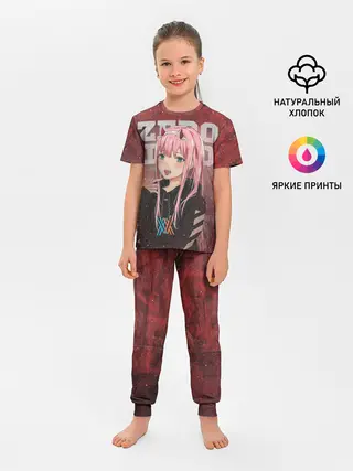Детская пижама с брюками / Zero Two в толстовке
