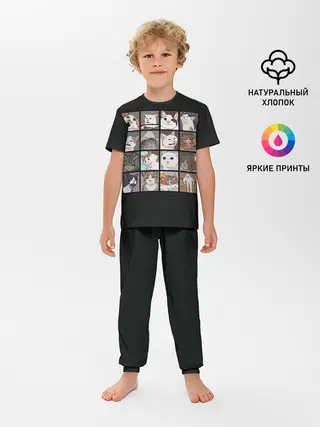Детская пижама с брюками / Коты и кошки