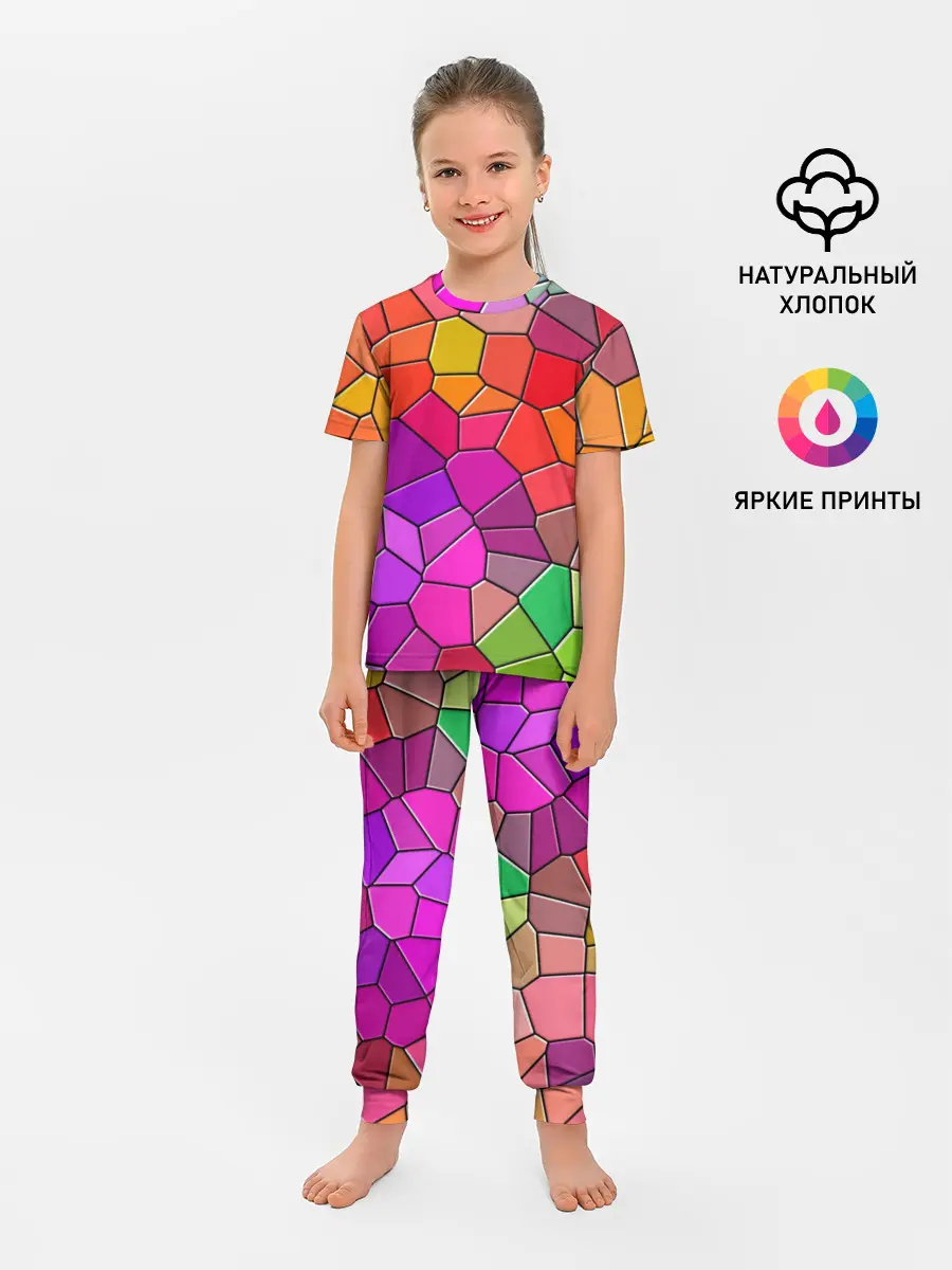 Детская пижама с брюками / Мозаика цветная