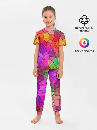 Детская пижама с брюками / Мозаика цветная
