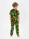 Детская пижама с брюками / Абстрактный желто-зеленый узор