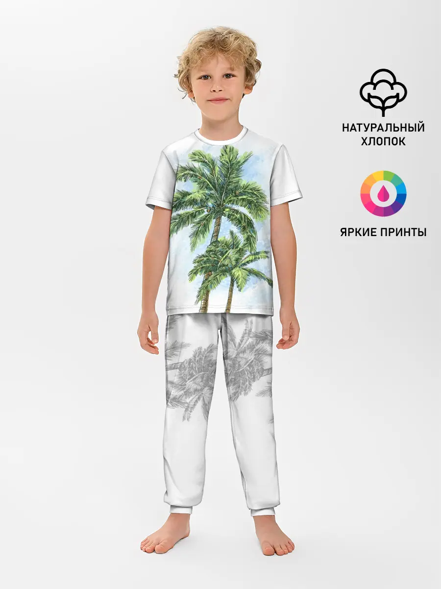 Детская пижама с брюками / Пальмы над головой