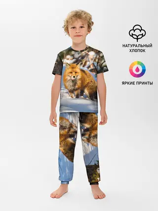 Детская пижама с брюками / Лиса в лесу