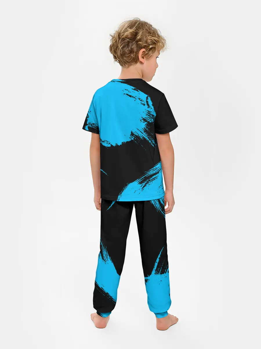 Детская пижама с брюками / Хвост Феи синие мазки