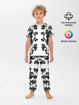 Детская пижама с брюками / пятиугольники абстракция