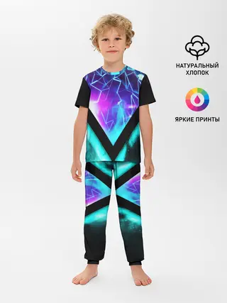 Детская пижама с брюками / NEON GEOMETRY