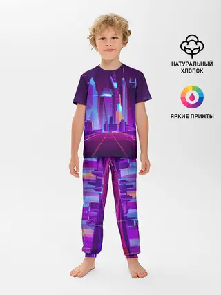 Детская пижама с брюками / НЕОНОВЫЙ ГОРОД