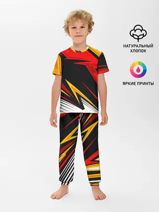 Детская пижама с брюками / КРАСНО-ЖЕЛТЫЙ СПОРТ | SPORT