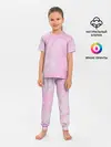 Детская пижама с брюками / розовые разводы краска зефир