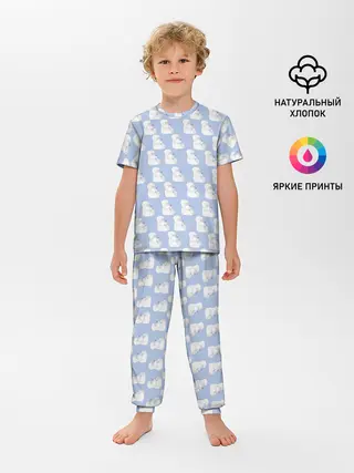 Детская пижама с брюками / Голубой мегамозг