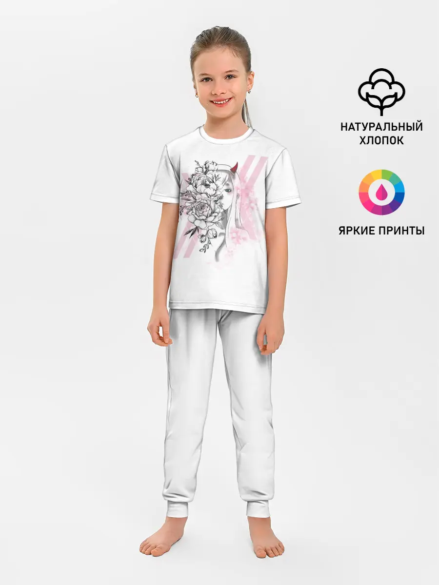 Детская пижама с брюками / Zero Two Roses