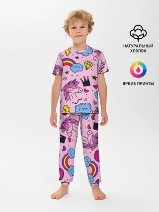 Детская пижама с брюками / Единороги