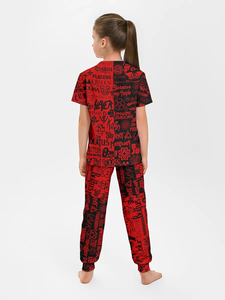 Детская пижама с брюками / ЛОГОТИПЫ РОК ГРУПП | ROCK