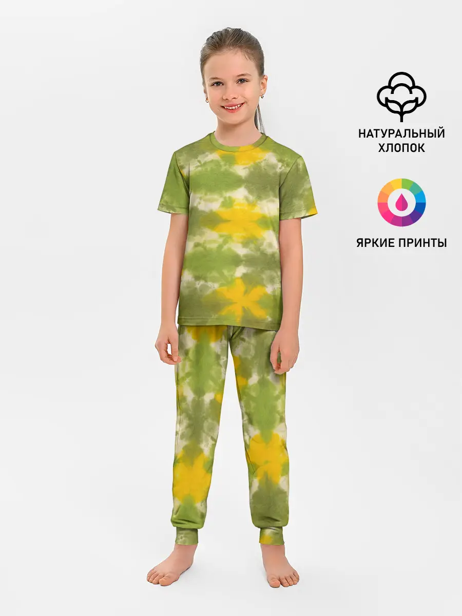 Детская пижама с брюками / разводы краски