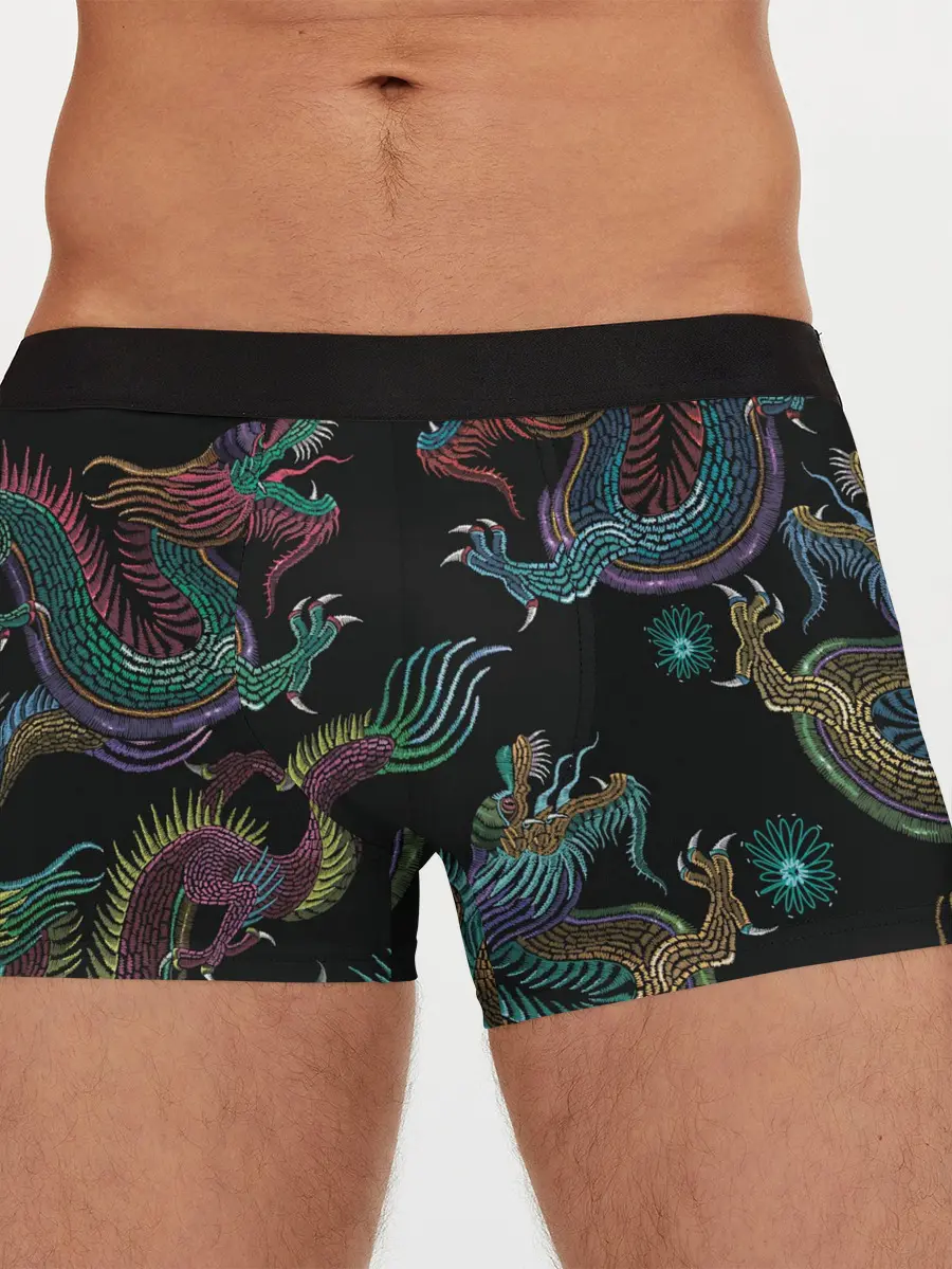 Мужские трусы боксеры / Цветные драконы