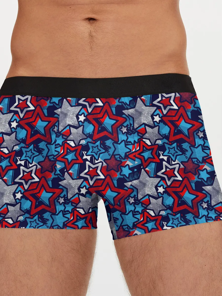 Мужские трусы боксеры / 3D звездочки