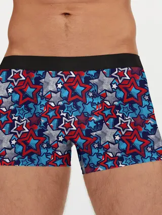 Мужские трусы боксеры / 3D звездочки