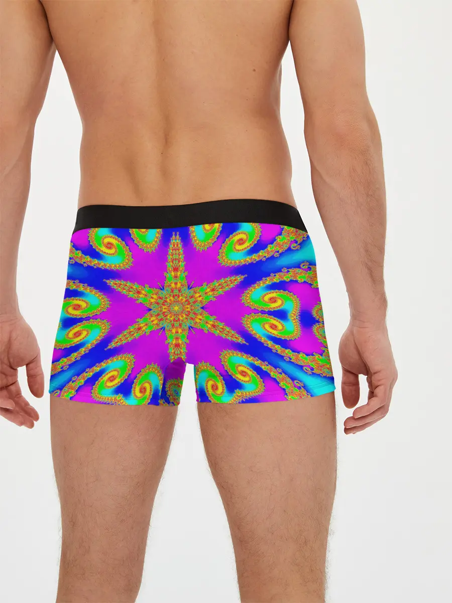 Мужские трусы боксеры / Неоновый фрактал