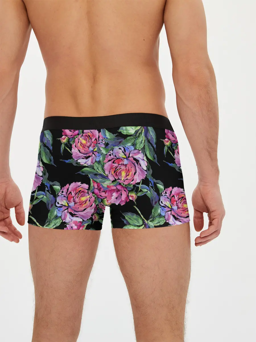 Мужские трусы боксеры / Розовые пионы
