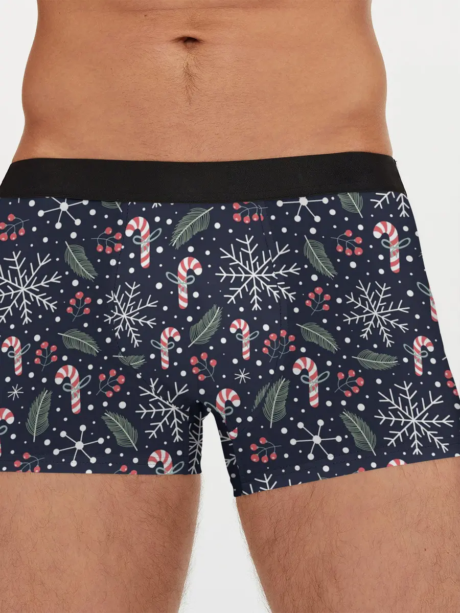 Мужские трусы боксеры / Паттерн с веточками