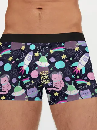 Мужские трусы боксеры / Коты-космонавты
