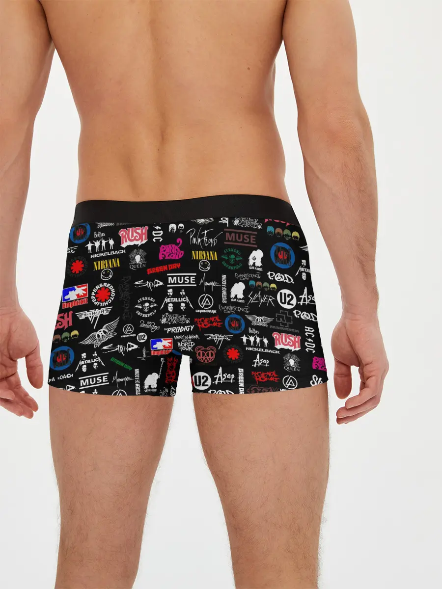 Мужские трусы боксеры / ЛОГОТИПЫ РОК ГРУПП | PATTERN