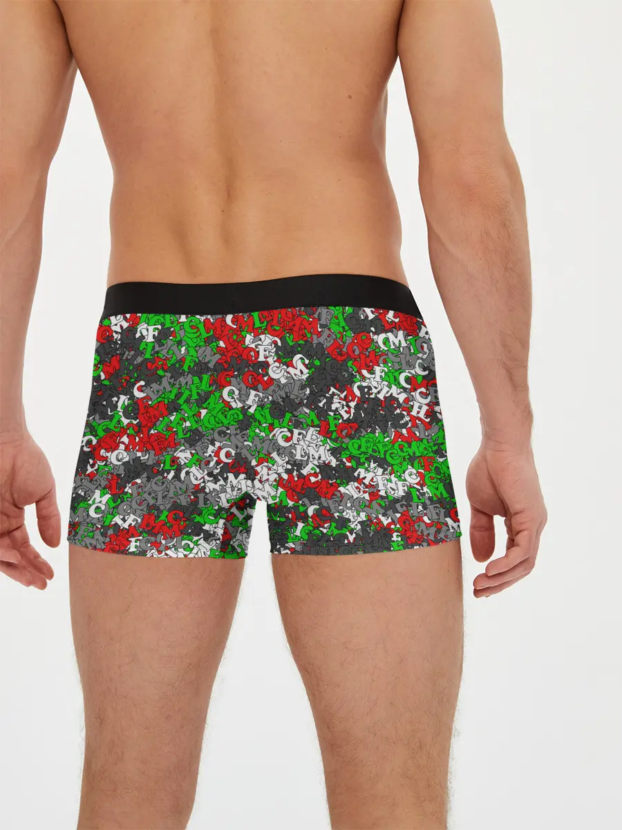 Мужские трусы боксеры / Камуфляж с буквами FCLM
