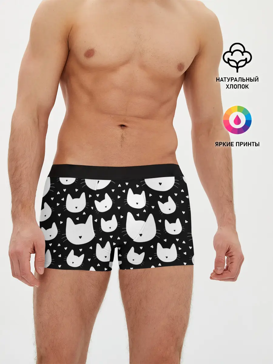 Мужские трусы боксеры / Love Cats Pattern