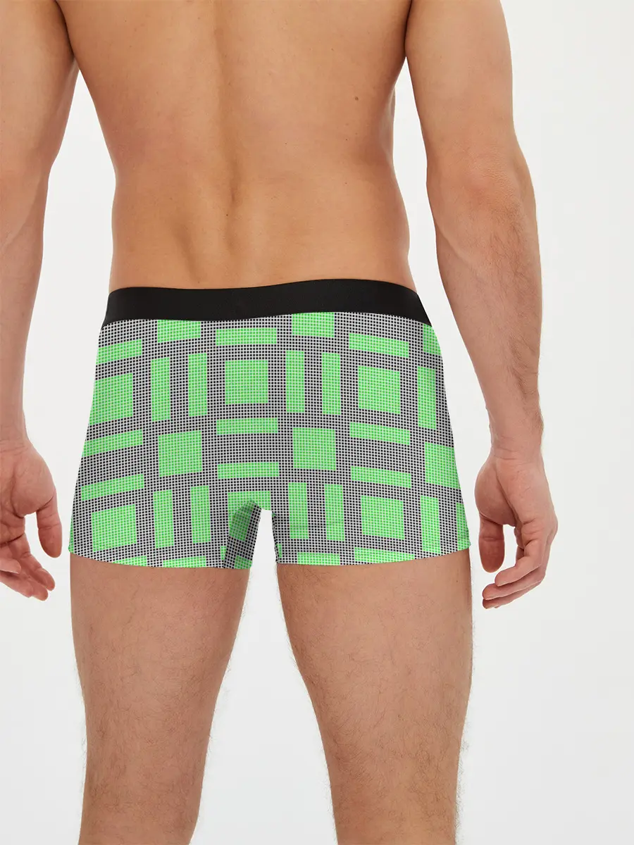 Мужские трусы боксеры / Пиксели зеленые