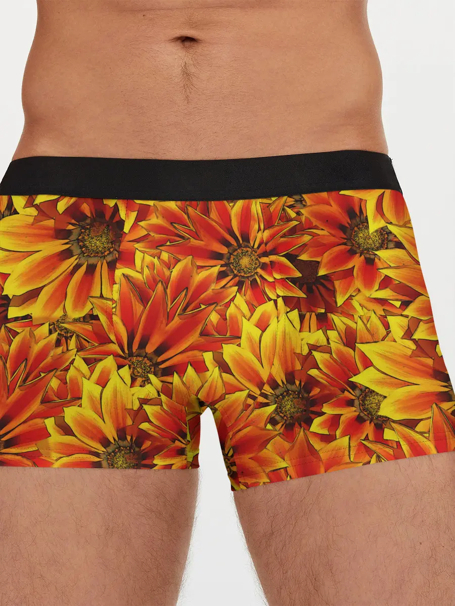Мужские трусы боксеры / ЦВЕТОЧНЫЙ ОРНАМЕНТ