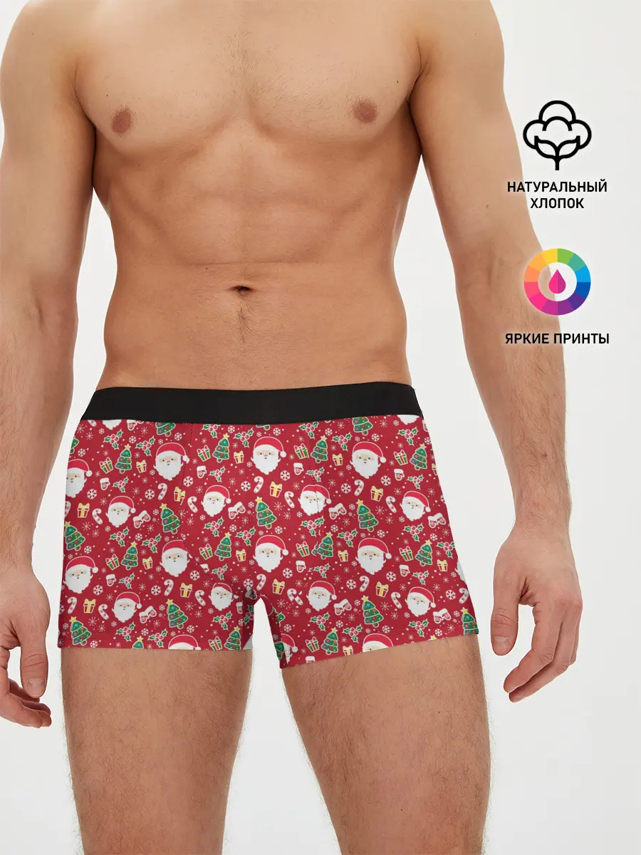 Мужские трусы боксеры / Дед Мороз