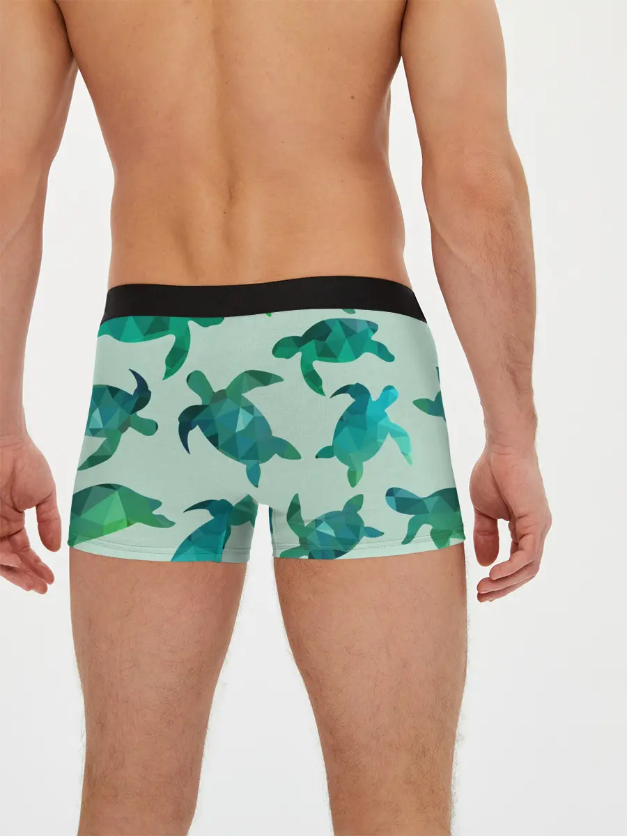 Мужские трусы боксеры / Абстракция Черепахи Полигон