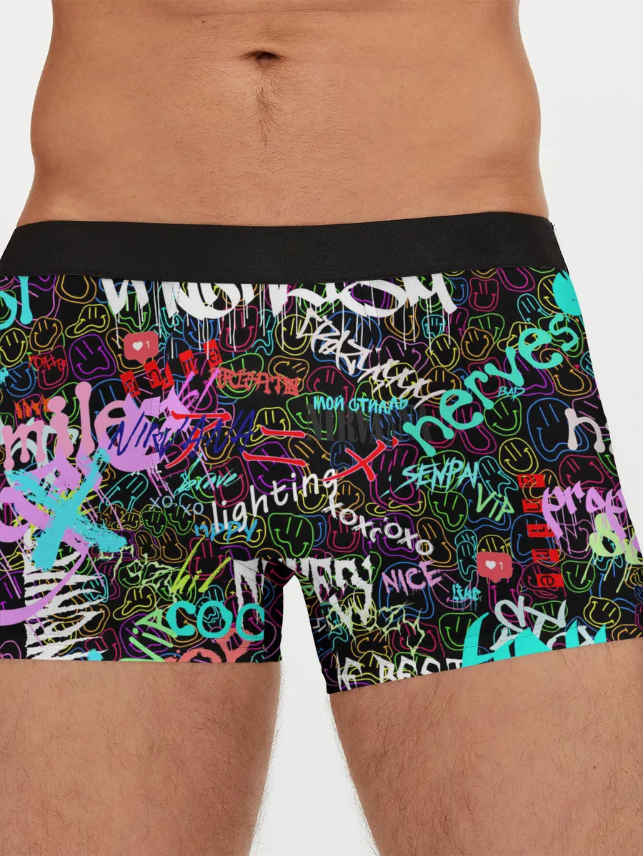 Мужские трусы боксеры / neon graffiti | Smile