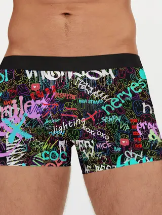 Мужские трусы боксеры / neon graffiti | Smile