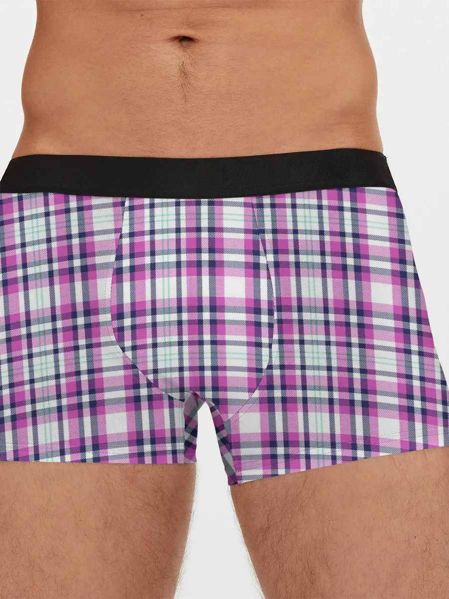 Мужские трусы боксеры / Текстура в клетку