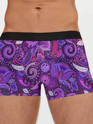 Мужские трусы боксеры / фиолетовый этнический дудлинг