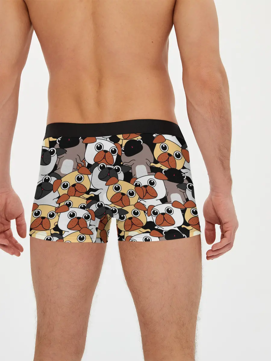 Мужские трусы боксеры / Собаки мопсы