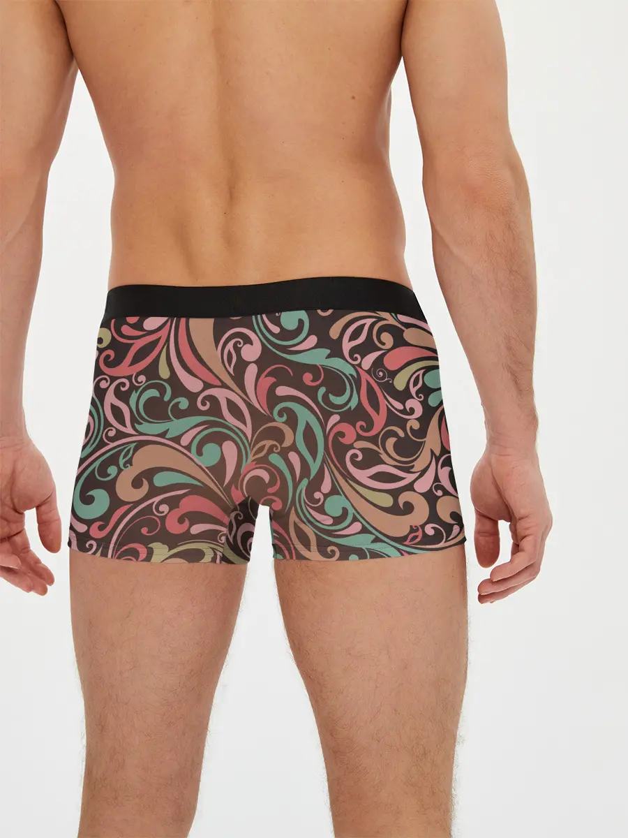 Мужские трусы боксеры / Узор хохломы
