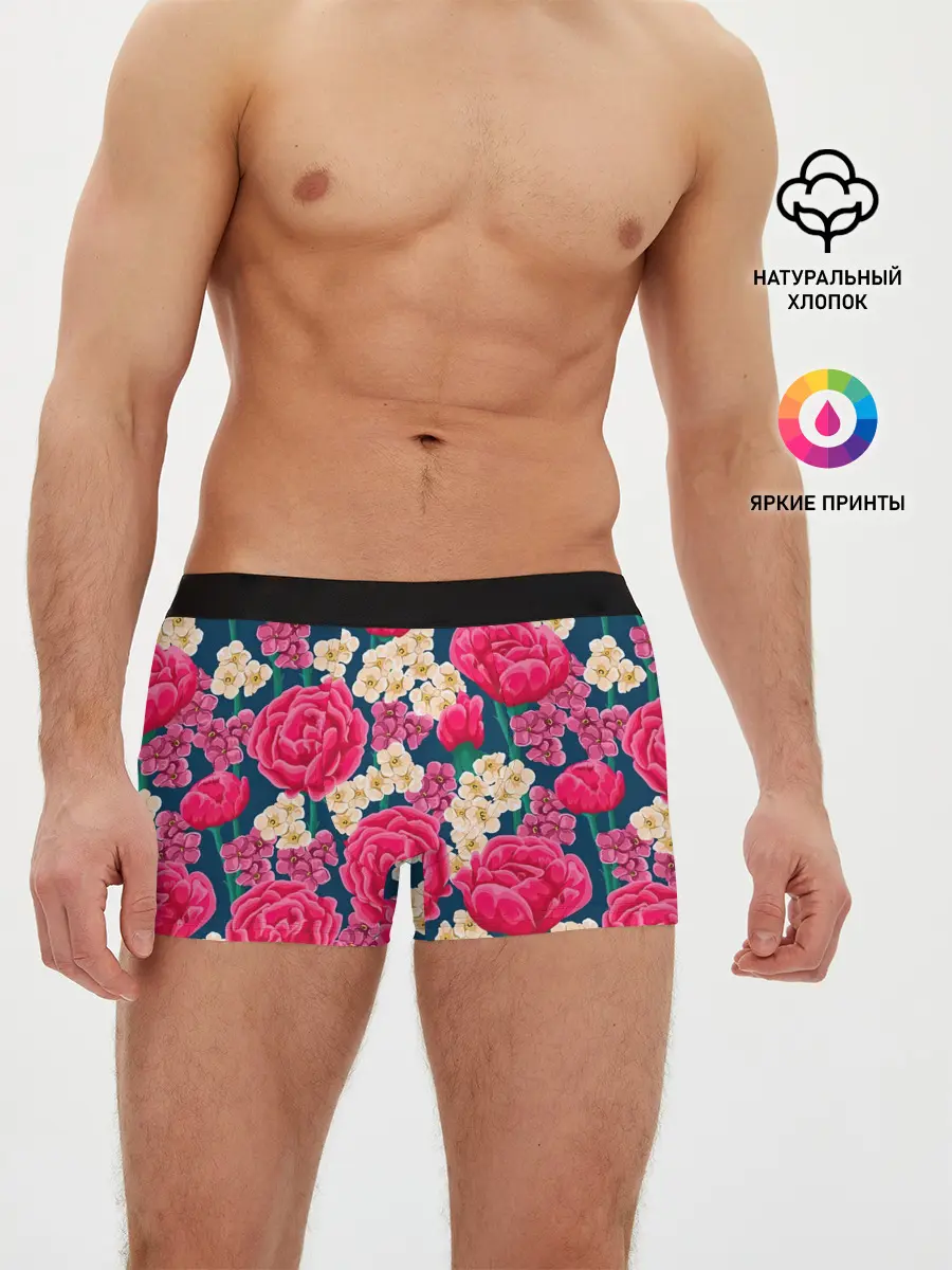 Мужские трусы боксеры / Поле роз