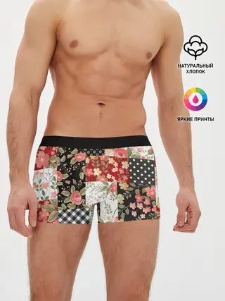 Мужские трусы боксеры / Лоскутный орнамент
