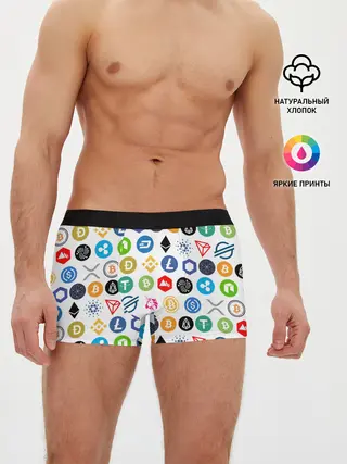 Мужские трусы боксеры / BITCOIN PATTERN | БИТКОИН