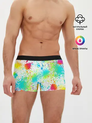 Мужские трусы боксеры / БРЫЗГИ НЕОНА