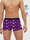 Мужские трусы боксеры / узор цветы на фиолетовом фоне