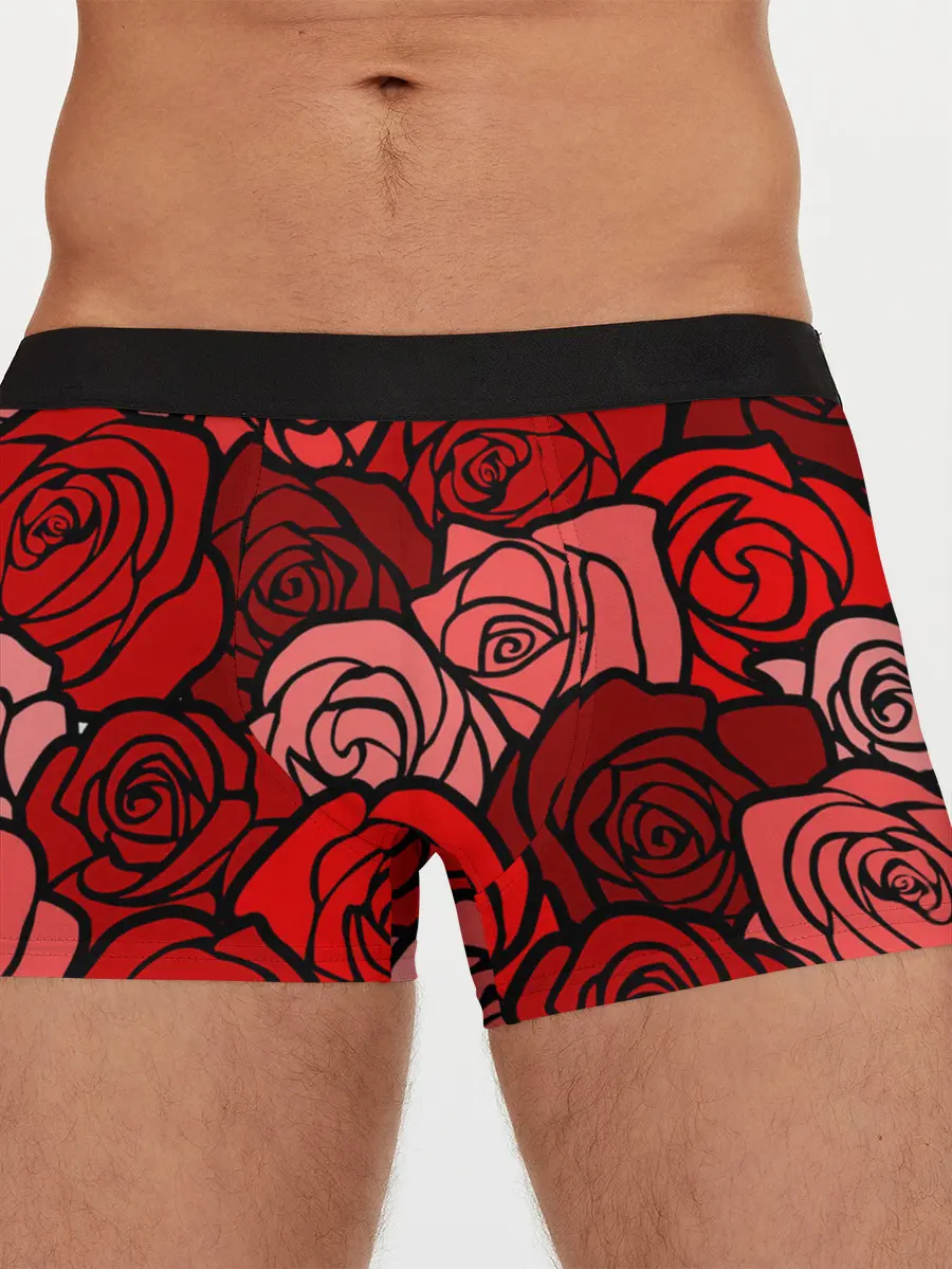 Мужские трусы боксеры / Розочки