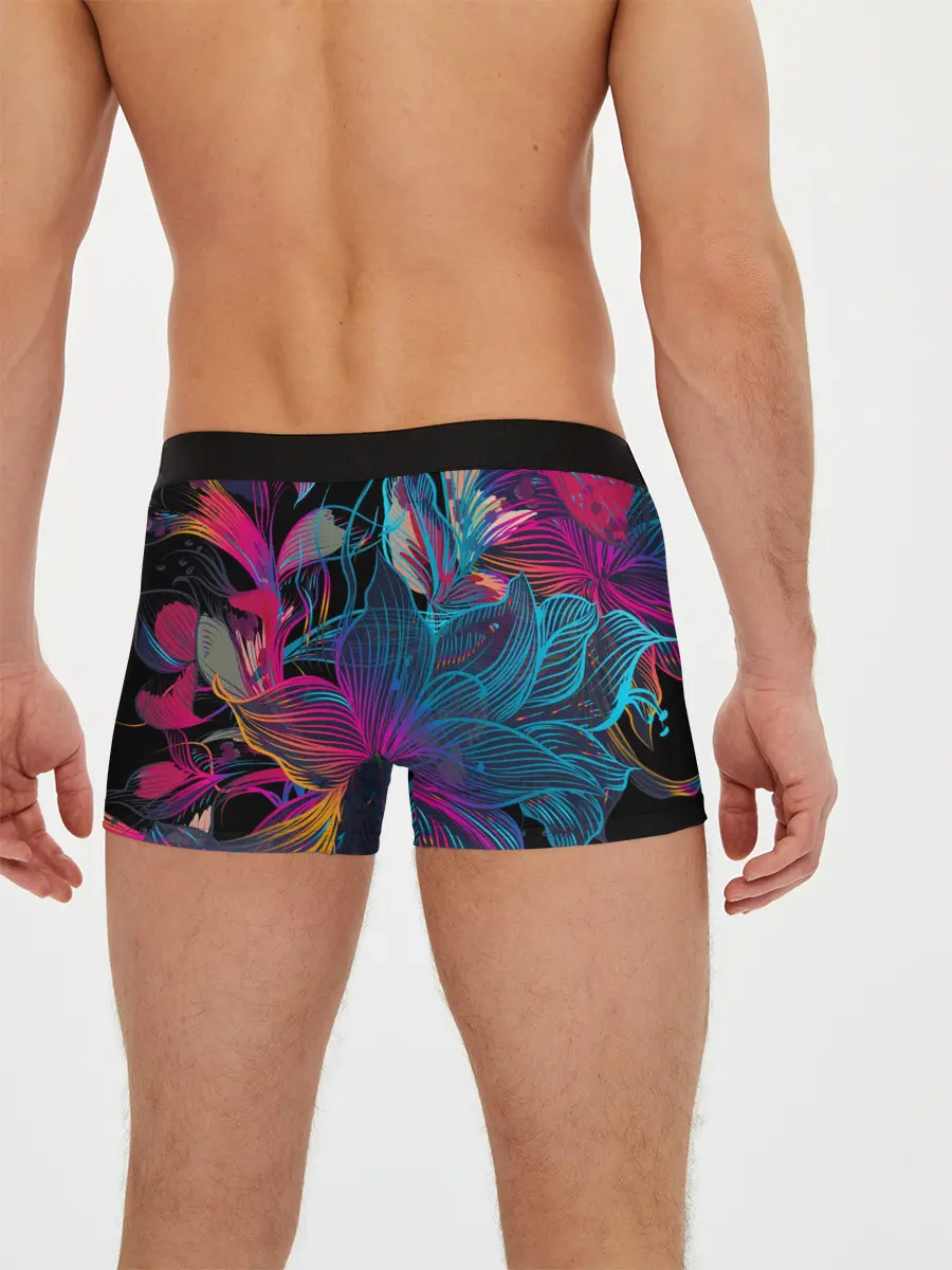 Мужские трусы боксеры / Flowers | Неон