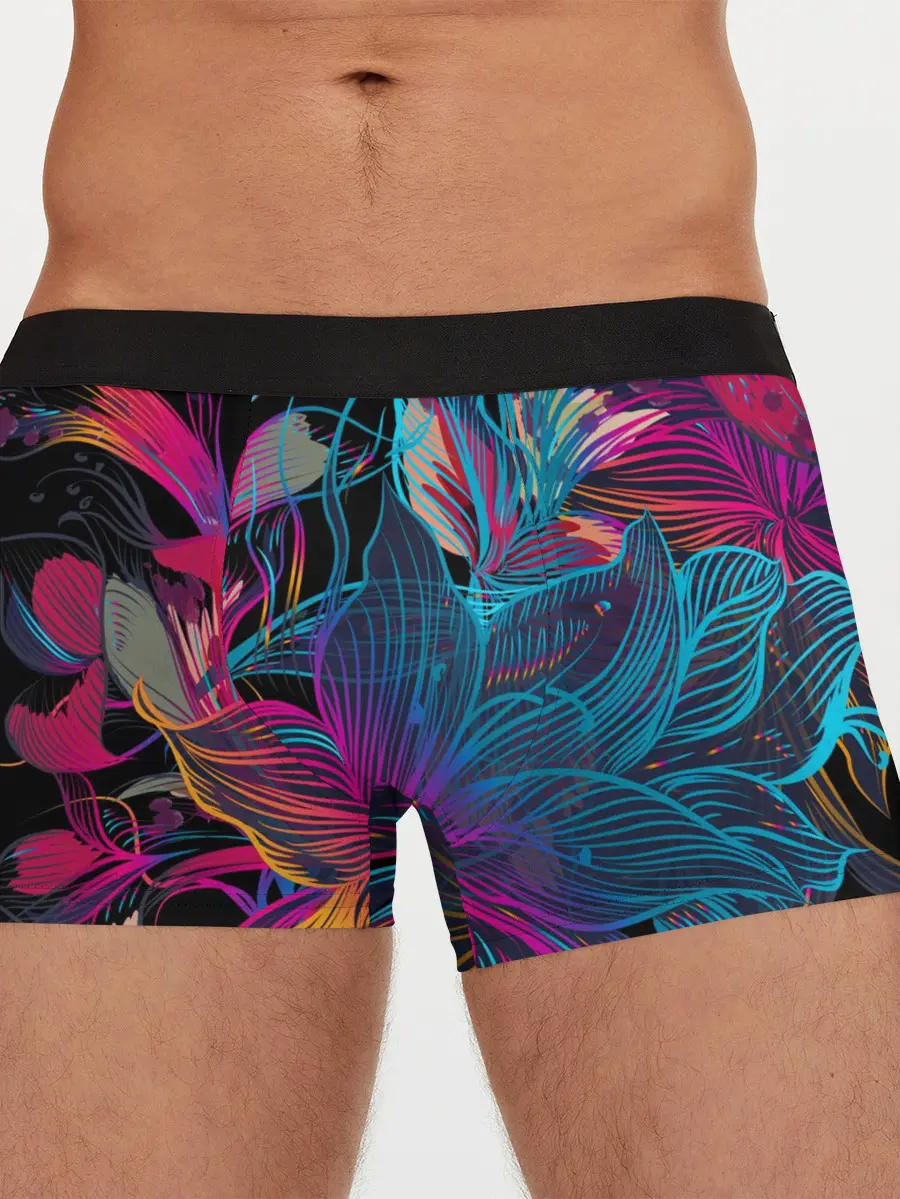 Мужские трусы боксеры / Flowers | Неон