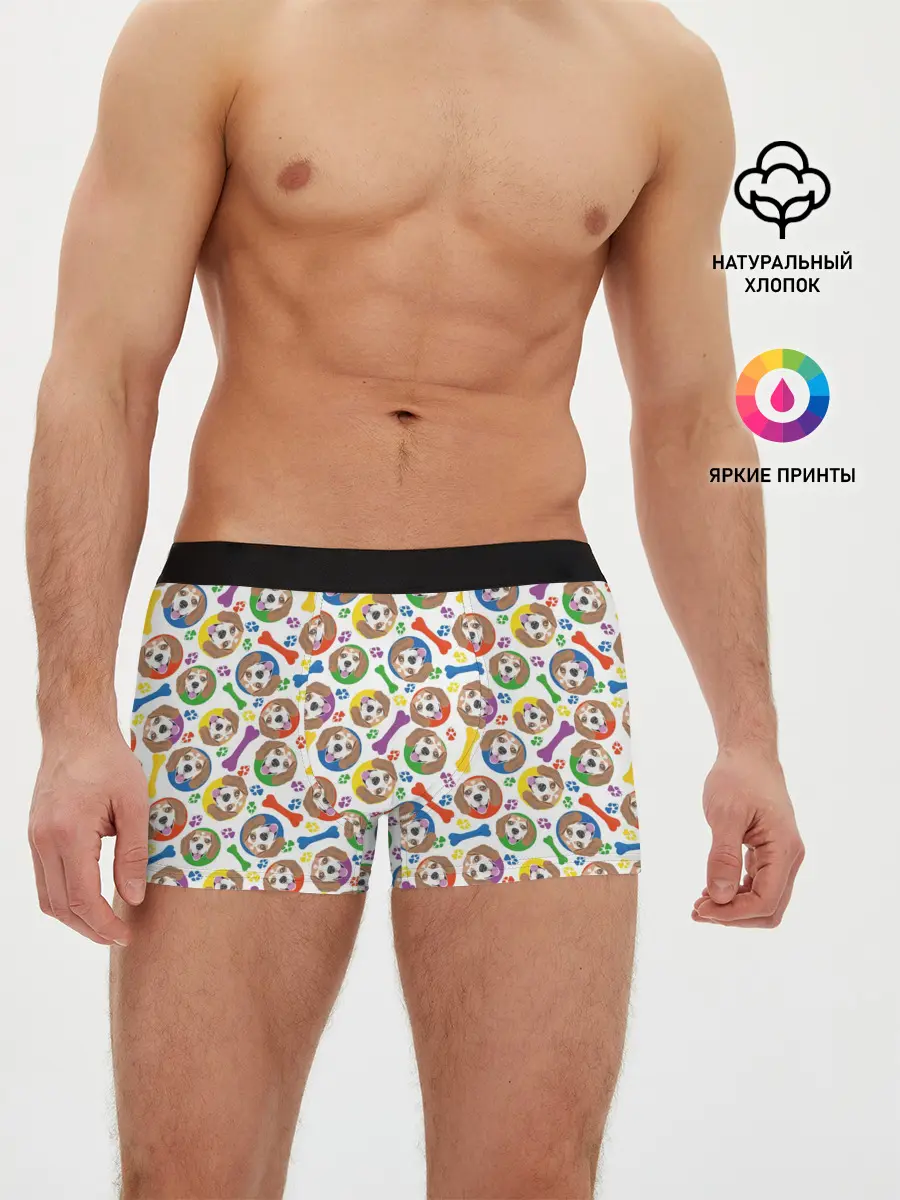 Мужские трусы боксеры / Бигль