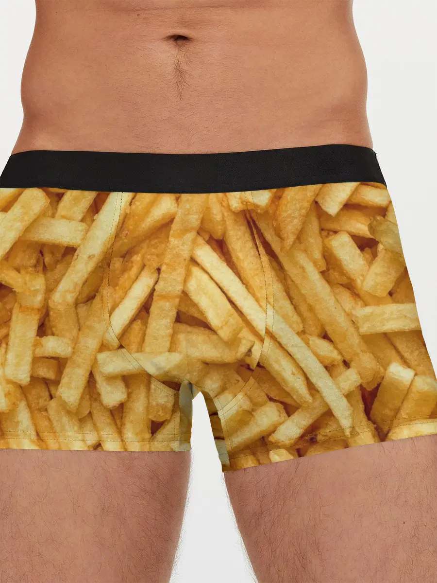 Мужские трусы боксеры / Картошка фри/Фастфуд