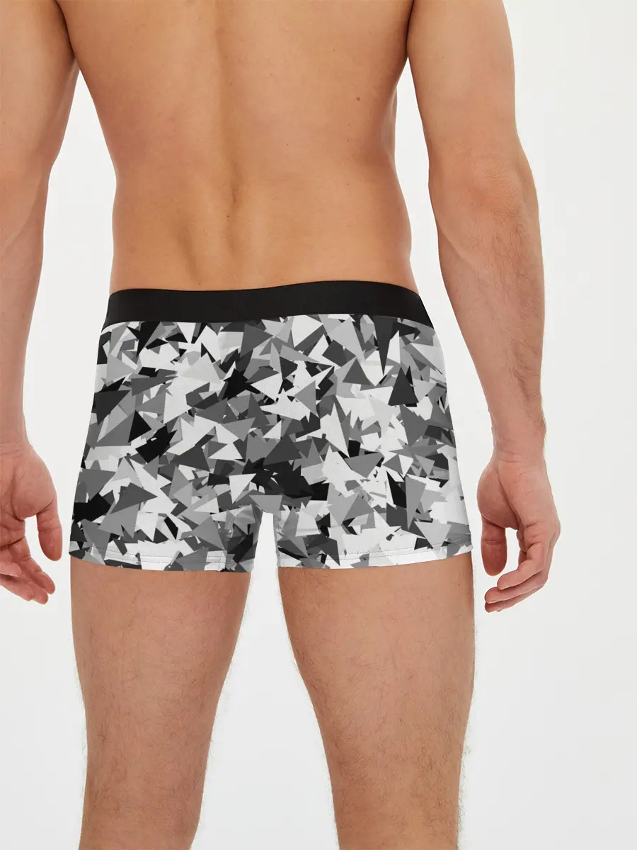 Мужские трусы боксеры / Городской серый камуфляж