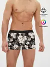 Мужские трусы боксеры / Белые цветы